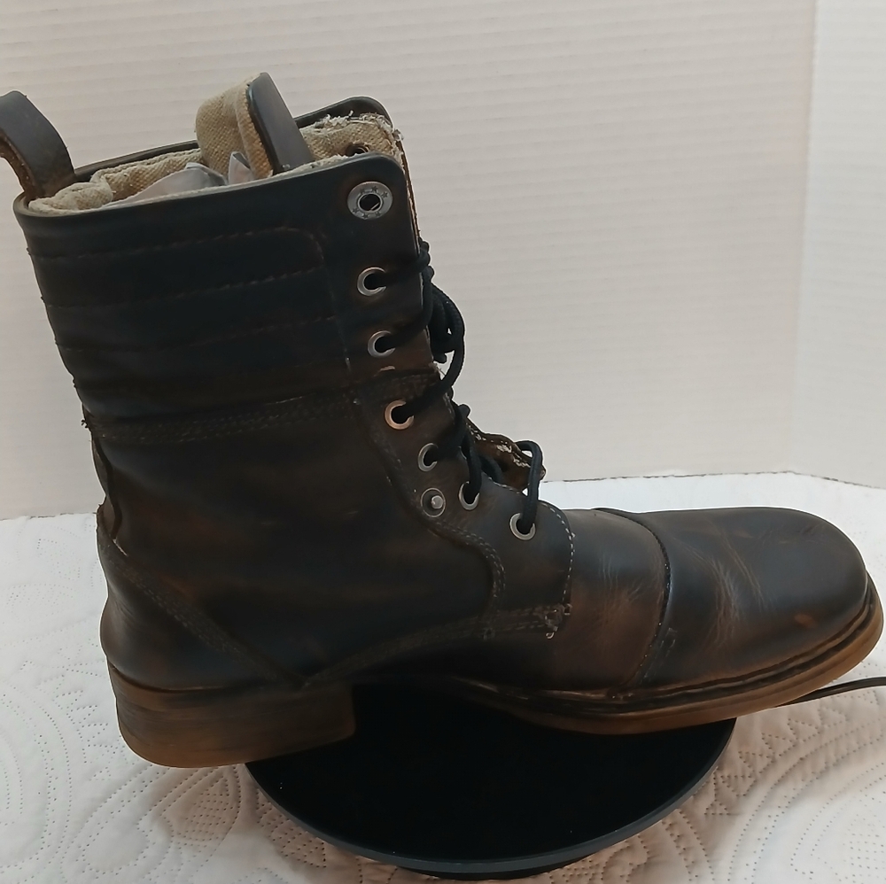 BED STU Brand  DISTRESSED Brown Leather Lace-Up Boots SIZE 9.5